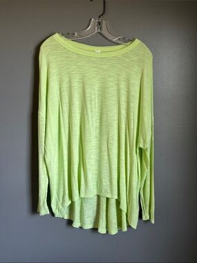 Old Navy pale neon green slub knit long sleeve shirt * sz MED *